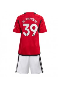 Fotbalové Dres Manchester United Scott McTominay #39 Dětské Domácí Oblečení 2023-24 Krátký Rukáv (+ trenýrky)